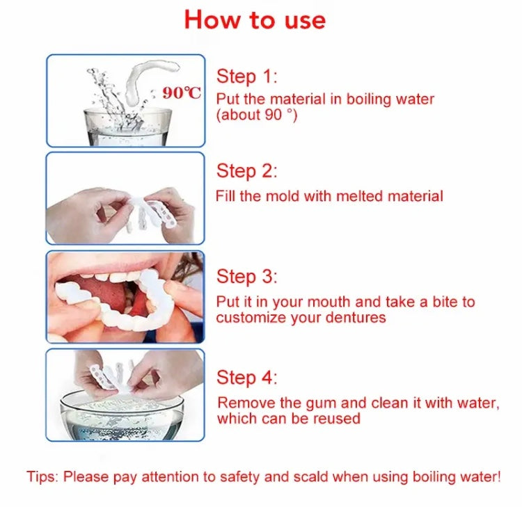 Veneers Fit Teeth Whitening, Fake Tooth Whitening Cover, Silicone Smile Perfect Teeth Upper Veneers Fit Teeth Whitening, Fake Tooth Whitening Cover, Silicone Smile Perfect Teeth Upper
